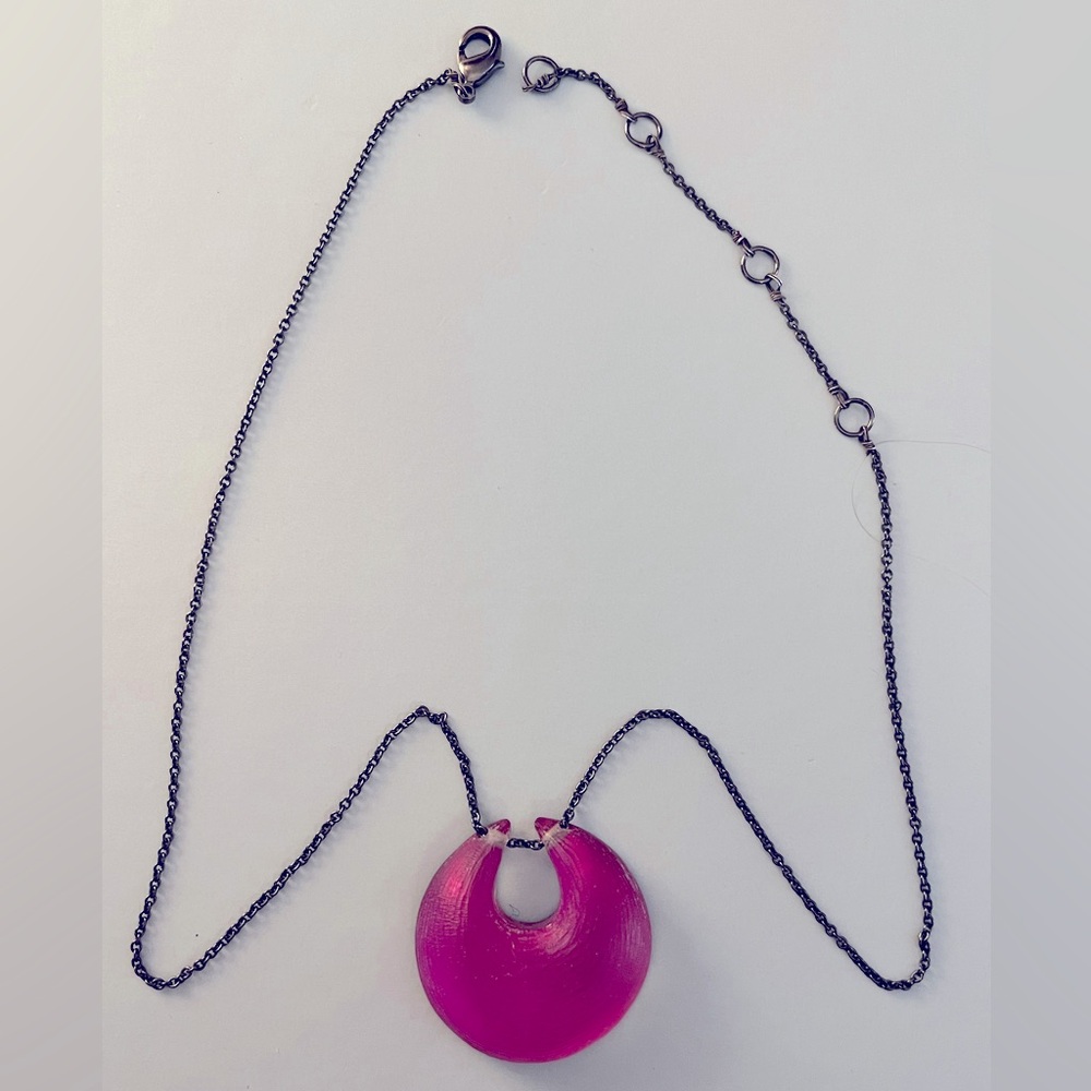 Alexis Bittar hot pink lucite necklace